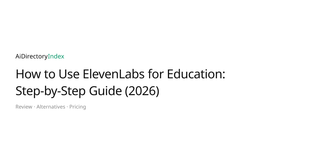 How to Use ElevenLabs for Education: Step-by-Step Guide (2026 ...